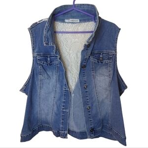 Maurice Denim Vest With Lace Back